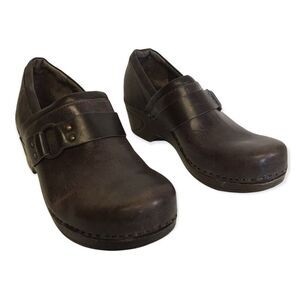 Sofft Womens Berit Clogs Brown Leather Slip Resistant Sole Slip-On Shoes Size 11